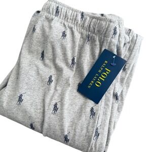 Polo Ralph Lauren Mens Gray Pony Print Pajama Sleep Pants Small NWT AHKE26 SML